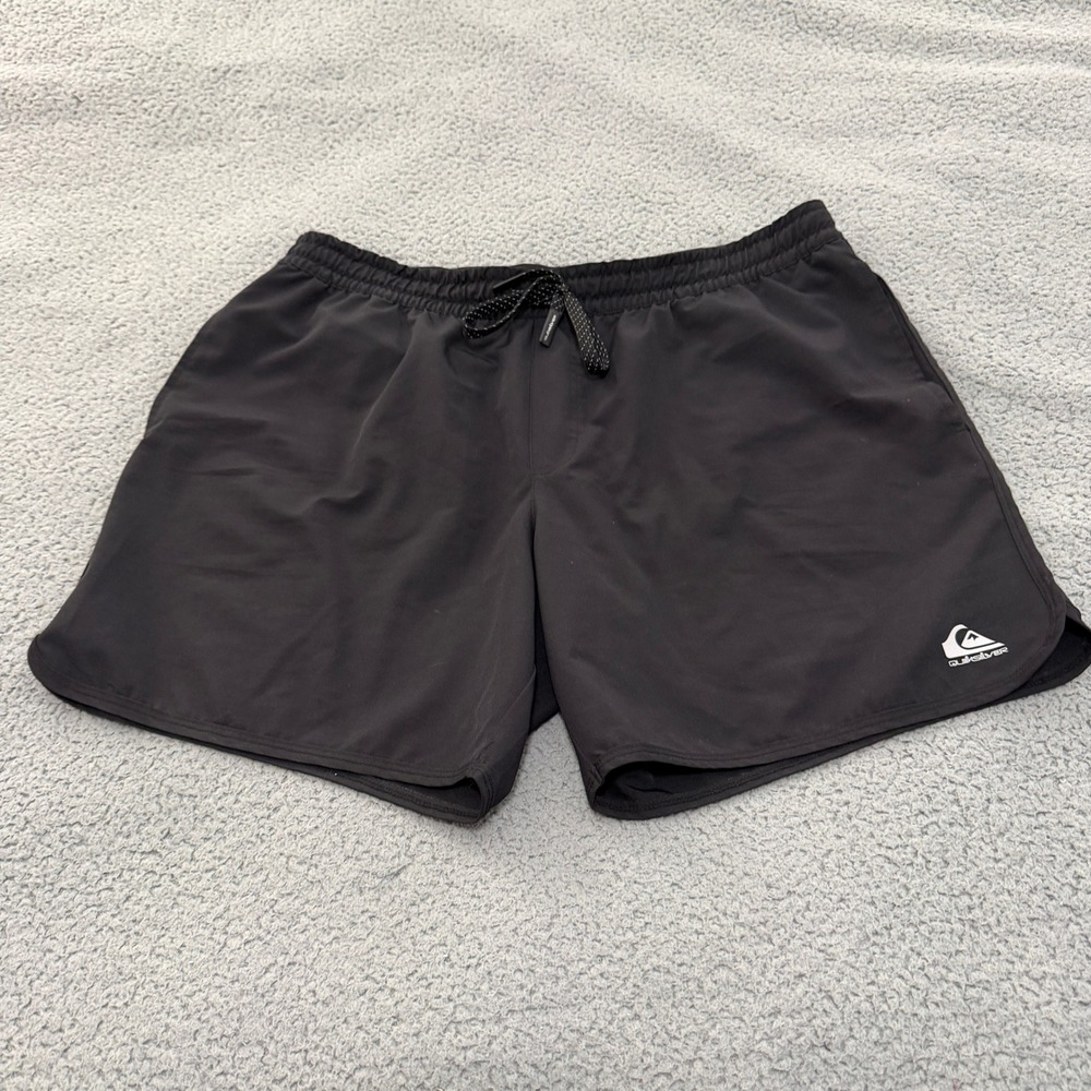 Quiksilver DryFlight Board Shorts Mens XL Black Elastic Waist Regular Fit